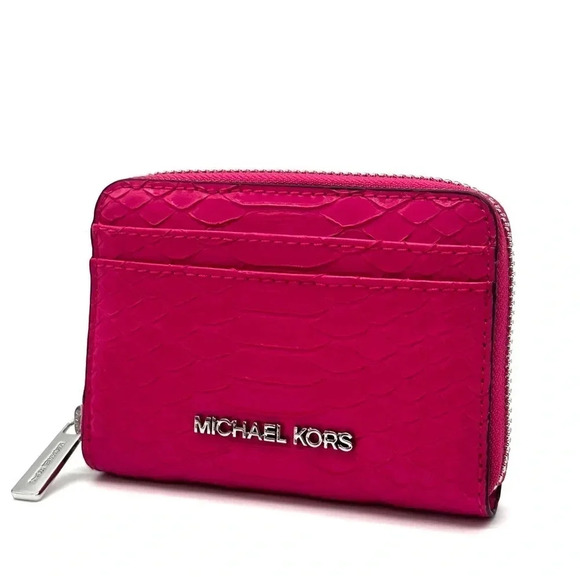 Michael Kors Medium ZA Card Case Wallet Electric Pink Multi - Picture 2 of 9
